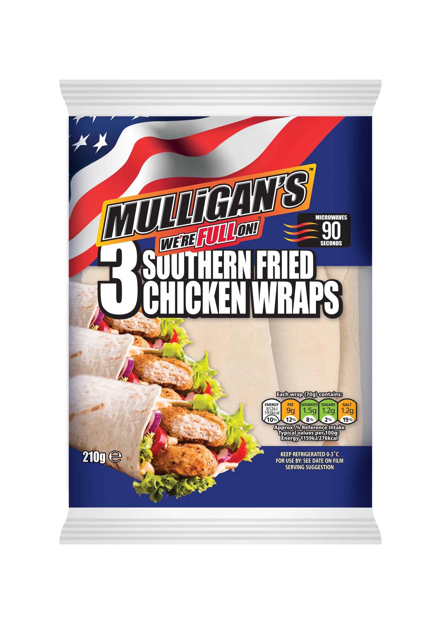 Mulligan's Southern Fried Chicken Wraps 3PK