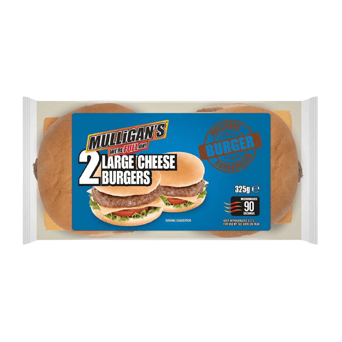 Mulligan's Large Cheese Burgers 2PK